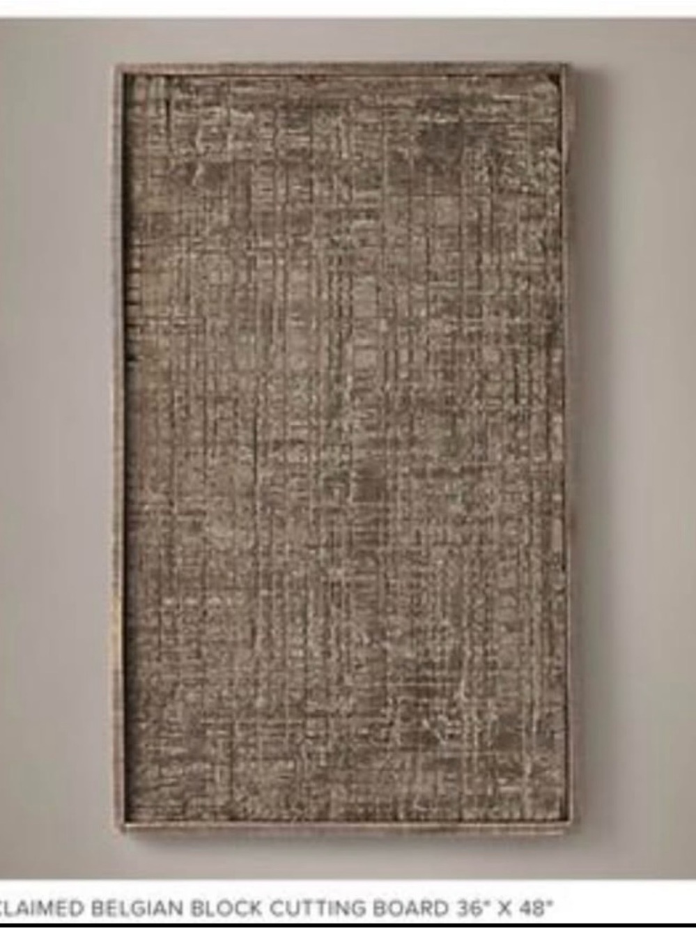 RESTORATION HARDWARE RECLAIMED BELGIAN BLOCK WALL  DECOR ART  36" x 48"